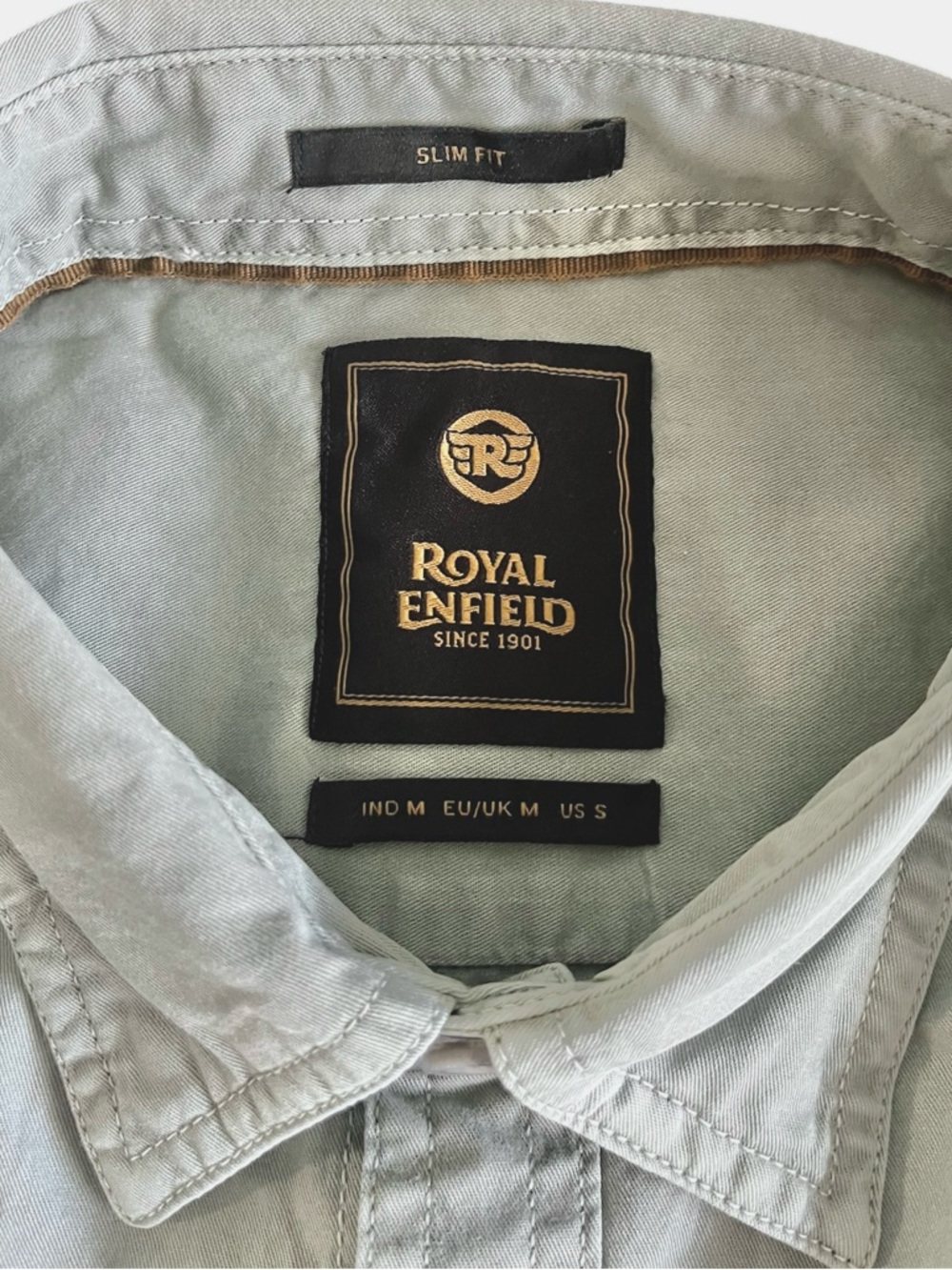 Royal Enfield Utility Shirt Sage Green 100% Cotton NWT Medium - Picture 9 of 11